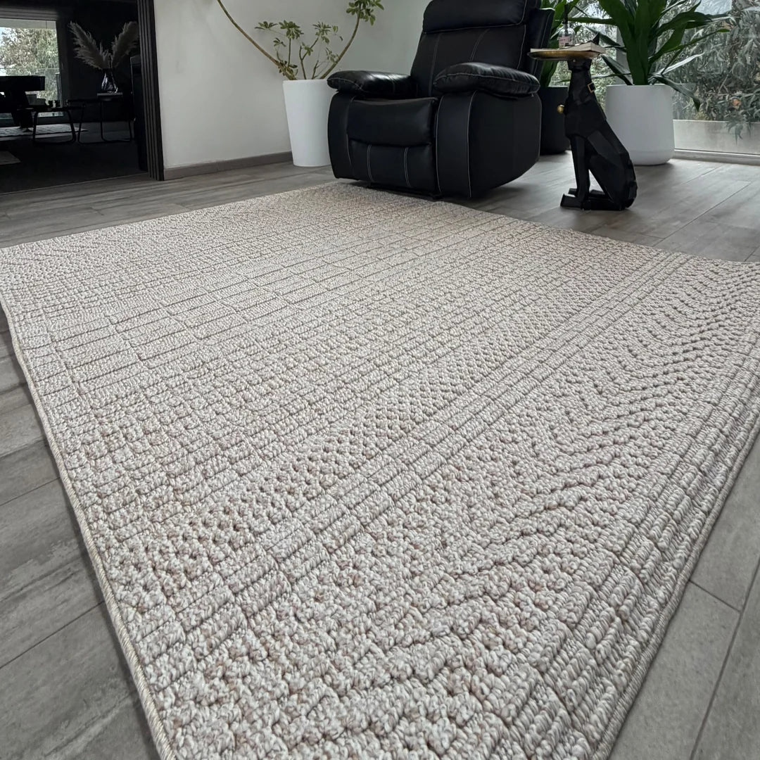 Alfombra Ankara Inglaterra Doral, textura lisa con borde marcado