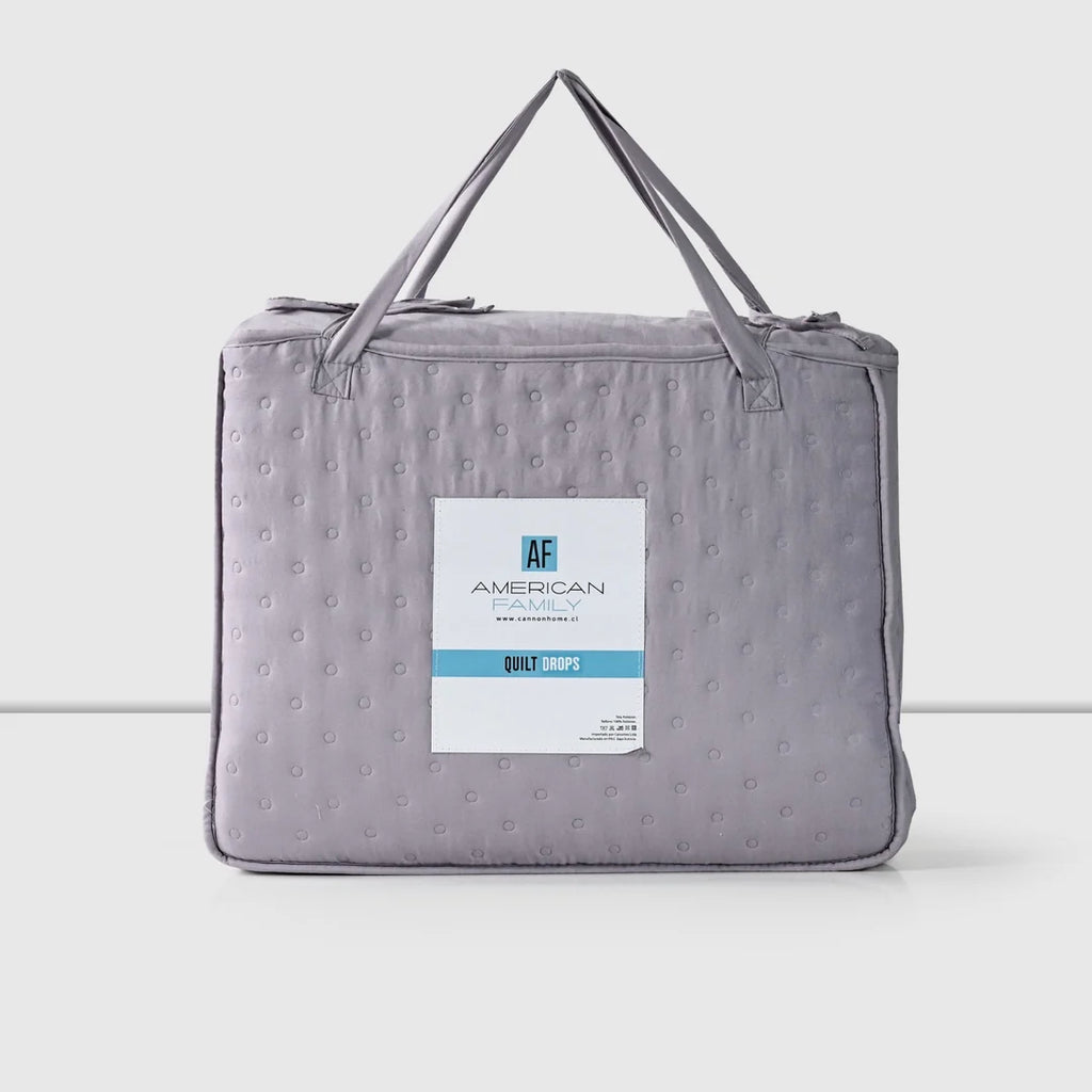 Quilt Drops Lila American Family en su bolsa con asas