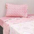 Juego de sábanas infantil Hello Kitty 1.5 plazas, fondo rosado