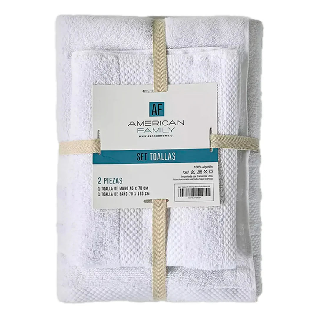 Set de 2 Toallas American Family - Blanco