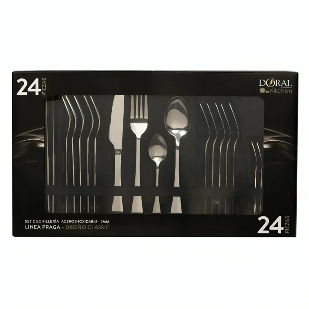 Set de 24 Cubiertos Praga Doral