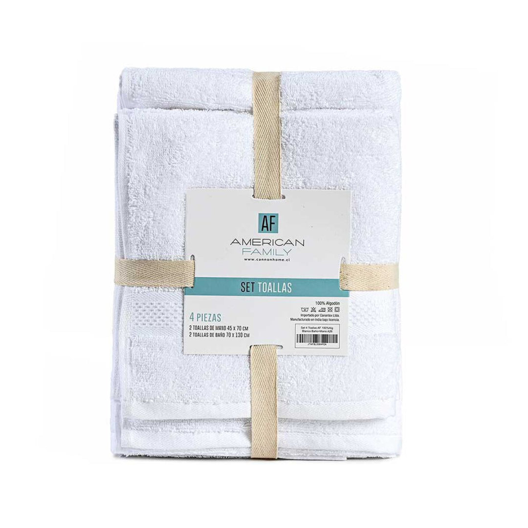 Set de 4 Toallas American Family - Blanco