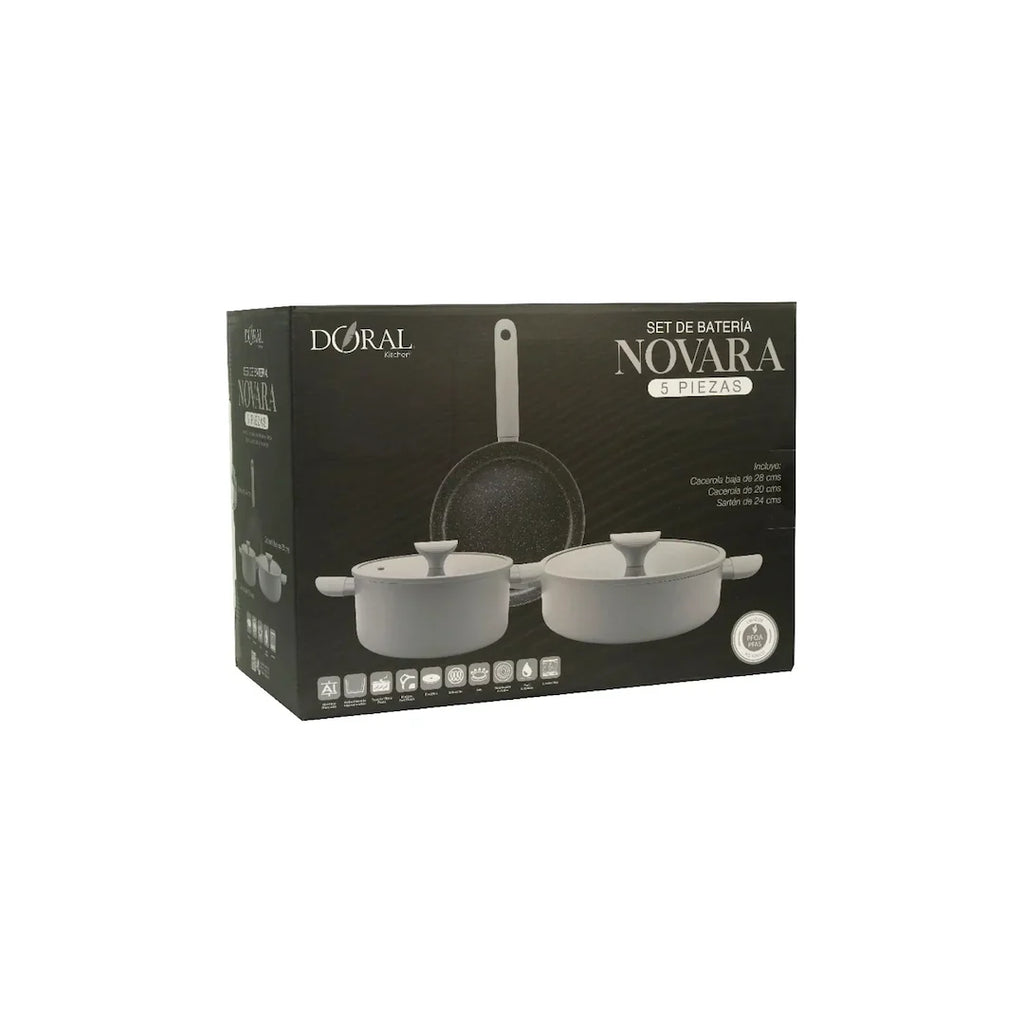 Set de batería Novara 5 piezas Doral en su caja