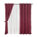 Set de Cortinas 8 piezas Rústica 140x220 cm Mashini: 2 paños + 2 velos + 2 abrazaderas de tela + 2 abrazaderas de cordón - vista 3
