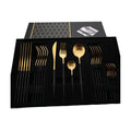 Set de Cubiertos Finos Dorados con Negro Onnas