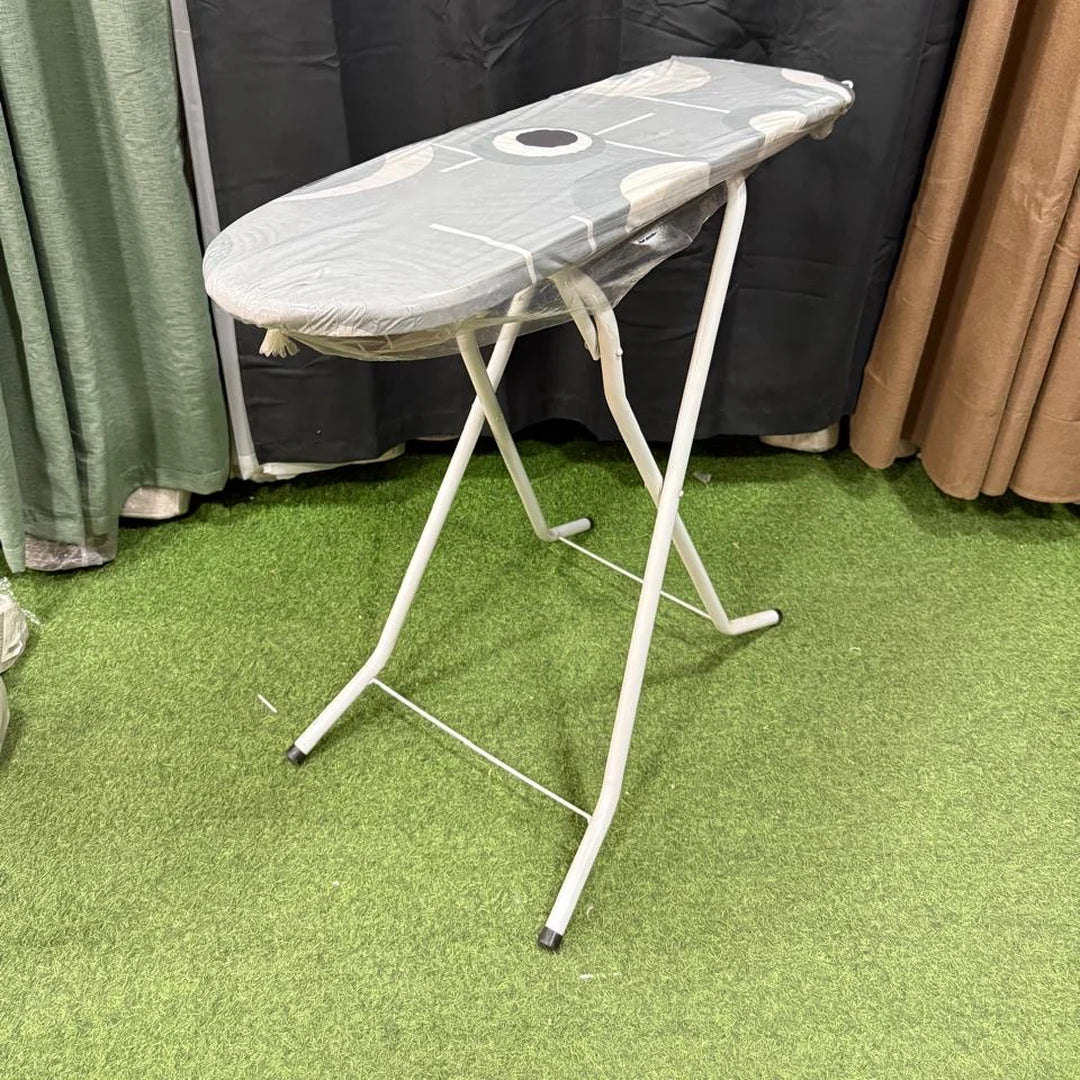 Tabla de planchar con funda gris de círculos, abierta, Onnas